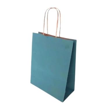 Imagem de 10 Sacolas De Papel M Azul