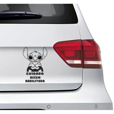 Imagem de Adesivo para Carro Recém Habilitada - Stitch - Lojinha da Luc Adesivos