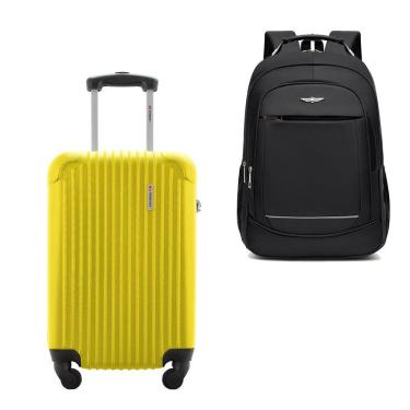 Imagem de Kit Mala de Bordo 10kg Viagem Rígida Rodas 360º ABS Cadeado Segredo Gladiador A2MB com Mochila Executiva Notebook 102