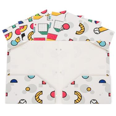 Imagem de Y YOMA Pacote com 6, 2 pastas de bolso, tamanho carta, pastas decorativas com bolsos, 3 furos, papel fofo para projetos, dois bolsos, pasta de arquivo com 3 anéis para escola, escritório, casa, design