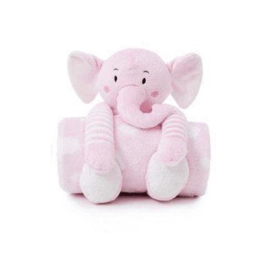 Imagem de Manta Bebê Rosa Elefante de pelúcia - Loani