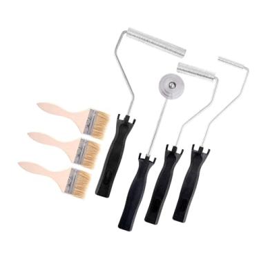 Imagem de Bothyi Ferramenta de rolo de fibra de vidro Bubble Buster Suprimentos de pintura portáteis Kit de rolo de pintura de laminação para reparo de banheira e