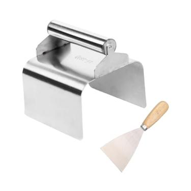 Imagem de Generic Desempenadeira de borda de jardim, ferramenta de borda de jardim, aplicação de massa de cimento para alvenaria, reboco versátil, desempenadeira de, Prata de Borda Reta