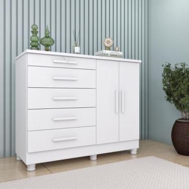 Imagem de Cômoda 5 Gavetas 2 Portas 136cm Istambul - Tcil Móveis