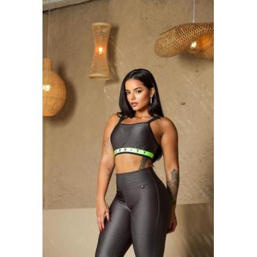 Imagem de Top Fitness Feminino Perla - Insanity, Cinza, GG