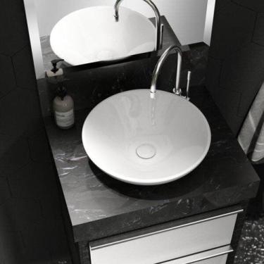 Imagem de Lavatório em Porcelanato para Banheiro 50cm Top para Cuba de Apoio - B