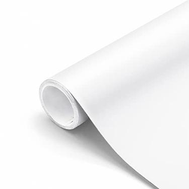 Imagem de seonta Papel de contato branco espesso fosco 61.0 cm x 508.0 cm Waterpoof Peel and Stick Papel de parede decorativo autoadesivo papel de parede decorativo de vinil papel de contato para paredes móveis