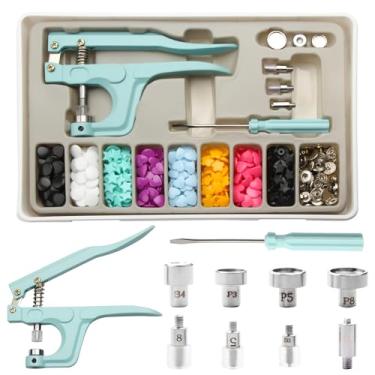 Imagem de YUSBUTON Kit De Botões Pressão - Metal E Plástico Com Alicate Fixação, 140 Peças Para Roupas (5 Cores) 2024
