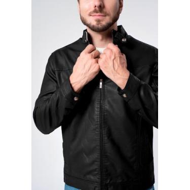 Imagem de Blusa em eco couro masculina motoqueiro resistente a agua - capitã, Pr