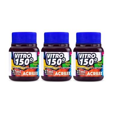 Imagem de Kit Com 3 Tintas Acrilex para Vidro 37ml - Vitro 150 Escolha Sua Cor à Base de Água, Cerâmica e Porcelana Durabilidade e Acabamento Impecável em Projetos de Pintura em Vidro, Porcelana, Cerâmica e Faiança. (Magenta 549)