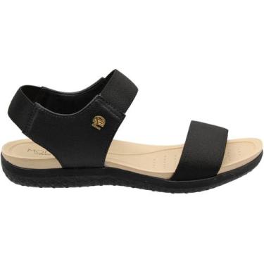 Imagem de Sandália Rasteira Modare Ultra Conforto Tiras Elásticas Feminina, Pret