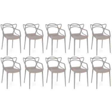 Imagem de Kit 10 Cadeiras de Jantar Allegra Prática Empilhável - Fendi - Magazin