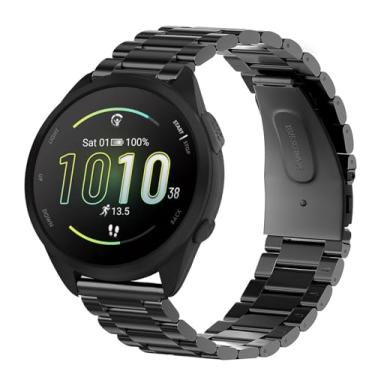 Imagem de Lamshaw Compatível com pulseiras de relógio inteligente Forerunner 165, pulseiras de substituição de metal de aço inoxidável compatíveis com Forerunner 165/Venu Sq/Venu Sq 2/Vivomove Sport/Vivoactive
