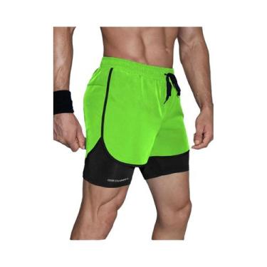 Imagem de Shorts de Treinamento Masculino 2 em 1 - Leve e Ideal para Academia, Y