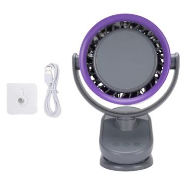 Imagem de Garosa Tilt Film Fan 100 Velocidades Mini Clipe de Desktop USB No Ventilador de Resfriamento Silencioso Montado na Parede Com Opções de Montagem Versátil de Design Seguro para (cinza roxo)