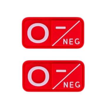 Imagem de Ruoming 2 peças externas 3D PVC borracha macia tipo sanguíneo médico, crachá de gancho de resgate, emblema de moral, acessório DIY (vermelho O-)