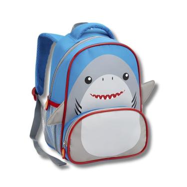 Imagem de Mochila Infantil Creche Escola 13 Fofos Azul Claro Tubarão