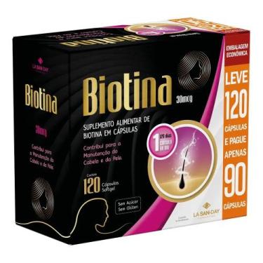 Imagem de Suplemento Biotina 30mcg Com 120 Cápsulas - La San-Day