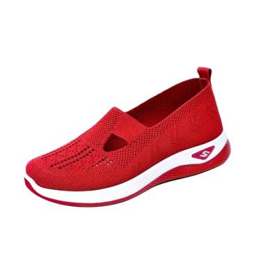 Imagem de Tênis Feminino Vermelho Conforto Anatômico Slip On Malha Respirável | Leve, Flexível, do 34 ao 40 Faça sua compra e envie uma mensagem com o número que você deseja. TAMANHO 37