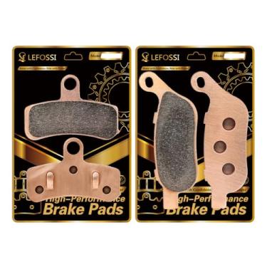 Imagem de LE LEFOSSI Pastilhas de freio sinterizadas compatíveis com ajuste para Harley Davidson Fatboy, Softail Deluxe, Heritage Softail Classic, Street Bob, Dyna Wide Glide, Low Rider, Super Glide, Softail