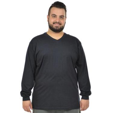 Imagem de Camiseta decote v manga longa plus size fenomenal Preto 56-Unissex