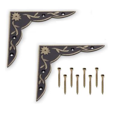 Imagem de 2 Cantoneira L Decorada Moldura Reforço Para Porta Janela Arremate Acabamento 100 x 100mm