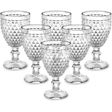 Imagem de Kit Conjunto de 06 Copos de Vidro Bico de Abacaxi Vinho Agua Suco