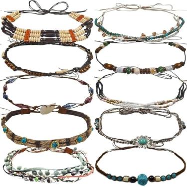 Imagem de nemokamai Pulseiras de chapéu de cowboy para homens e mulheres, 10 peças de cinto para cowboy/western/fedora/cowgirl/chapéus de palha