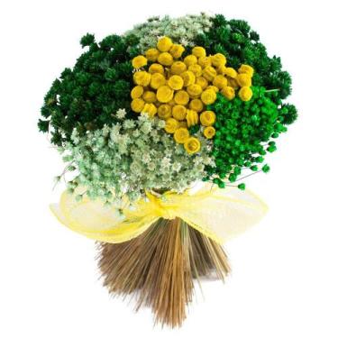 Imagem de Arranjo Buquê de Flores Secas Buquê Di Pé By de_decora - Branca Rosa A