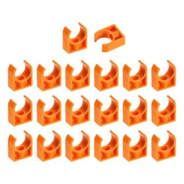 Imagem de uxcell 20 peças de grampos de tubo de água de PVC, fivelas de mangueira de tubulação em forma de U, suporte de tubo de irrigação para 20 mm OD para bandejas de TV, tubo de suporte de mangueira