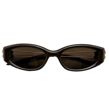 Imagem de GENTLE GM Óculos de sol masculino feminino acetato quadrado para loop sólido Monster Polarizado UV400 óculos de sol com capa original, Marrom