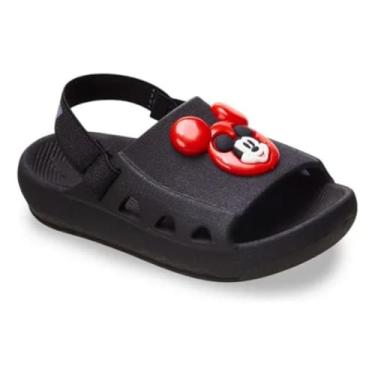 Imagem de Chinelo Bebe Slide Sandália Infantil Grendene Kids com Elástico Mickey Minnie, Slide Conforto, Menina Menino (Preto, BR, Bebê, Faixa Numérico, 17, 18)