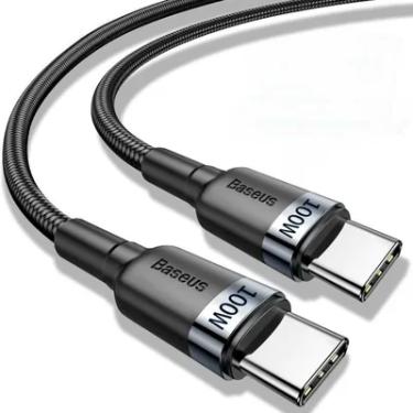 Imagem de Cabo Usb Tipo C Nas Duas Pontas 100w De Potencia 2 Metros De Comprimento Baseus Carregamento Rápido