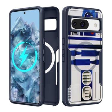 Imagem de LISEVO Capa para Google Pixel 8A de 6,1 polegadas - [Compatível com MagSafe] Capa protetora magnética para mulheres e meninos linda azul legal design exclusivo resistente à prova de choque para capas