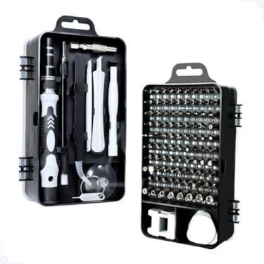 Imagem de Conjunto Mini Chaves Precisão Multiuso Kit Ferramentas de Precisão115 em 1 Reparos e Manutenção de Celulares e Notebook Com Estojo Magnético