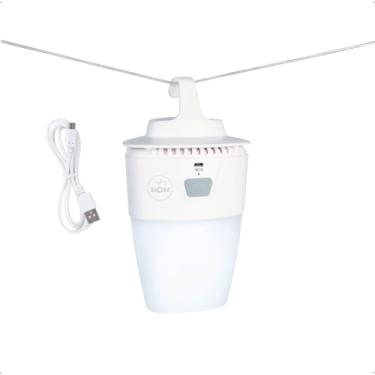 Imagem de Luminária Portátil Recarregável LED Branca 545 Lumens, 20cm x 12cm, 3 Níveis de Intensidade, Bateria 20h, Gancho Removível USB para Leitura e Acampamento