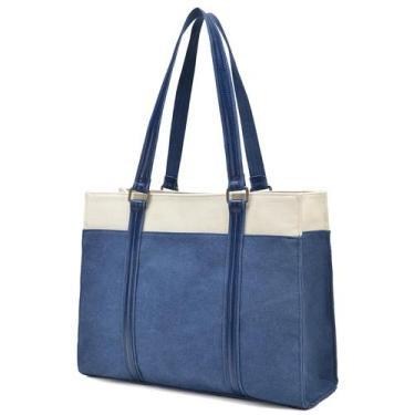 Imagem de Sacola feminina Barsine para laptop de 15,6" de lona bicolor