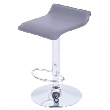 Imagem de BANQUETA WAVE ESTOFADA PU CINZA BASE CROMADA