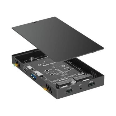 Imagem de 2 em um Dual Bay M.2 NVME Enclouse M.2 2bay NVMe hub usb3.2 gen2 10Gpc