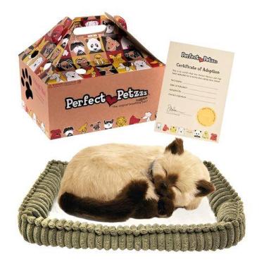 Imagem de Gatinho Gato Filhote Pelúcia Perfect Petzzz Respira Siamês