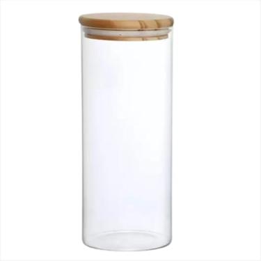 Imagem de Conjunto de 3 Potes de Vidro Herméticos com Tampa Cilíndrico Transparente (450)