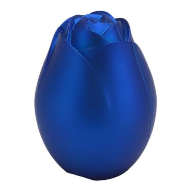 Imagem de Caixa de anel de rosa exclusiva acabamento fosco de veludo azul de jóias exposição de jóias para a proposta de engajamento de casamento Plástico 7.3x5.5cm