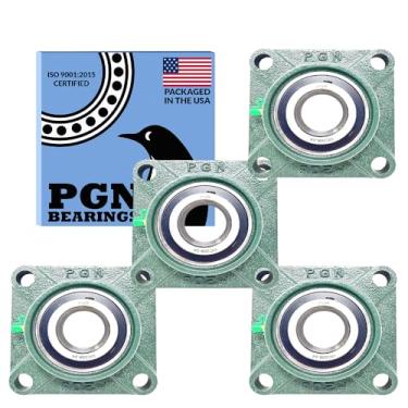Imagem de PGN UCF208-24 Pillow Block Bearing - Pack of 4 Square Flange Mounted Pillow Block Bearings - Chrome Steel Bearings with 1 1/2" Bore - Self Alignment