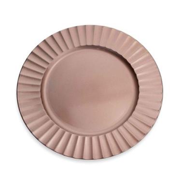 Imagem de Sousplat Redondo Decorativo Natalino Rose 33x33x33 cm F04 - D'Rossi - 