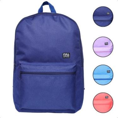 Imagem de Mochila Bolsa Escolar Faculdade Casual Juvenil - Azul Escuro - Klizz