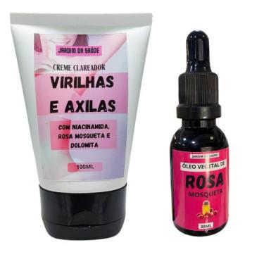 Imagem de Kit Creme Clareador de Virilhas e axila + óleo de Rosa Mosqueta 100% P