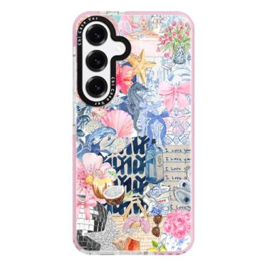 Imagem de ChiCaseVer Capa para Samsung Galaxy S24FE, colagem costeira romântica, TPU fino romântico, compatível com MagSafe e proteção contra quedas de grau militar e proteção de câmera para mulheres meninas