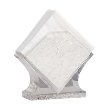 Imagem de Suporte de guardanapo de resina - Suporte de toalha de papel comercial quadrado (570g) - Armazenamento vertical de mesa em rack de guardanapo de 4 cores (transparente 1)