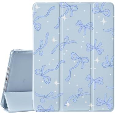 Imagem de CozyNestCY Aesthetic Capa moderna com laços para iPad Pro 6ª/5ª/4ª geração, linda fita com estampa de laço para iPad 12,9 polegadas, hibernar/despertar, antiderrapante, à prova de choque, com suporte