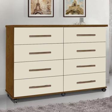 Imagem de Comoda Jade 8 Gavetas e rodízios